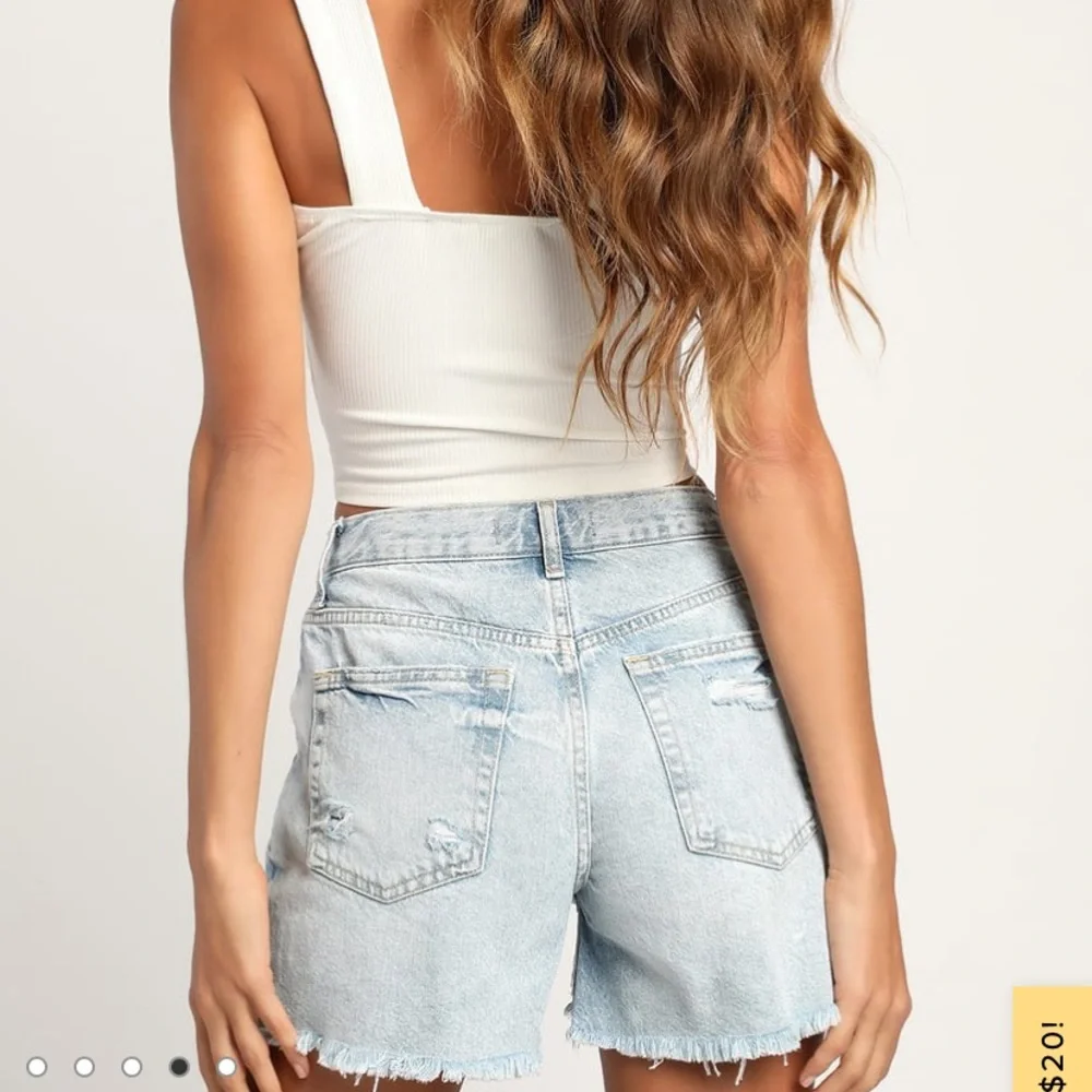 Free People We The Free Maggie Denim Cutoff Shorts Size 26 Light Stone - Picture 4 of 16